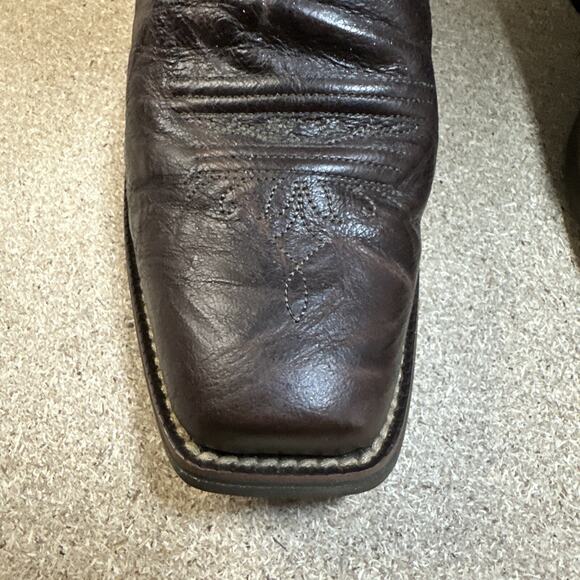 Justin Boots Sevana Turquoise Brown Cowboy Women 7B Pull On Leather Square Toe - Picture 7 of 13